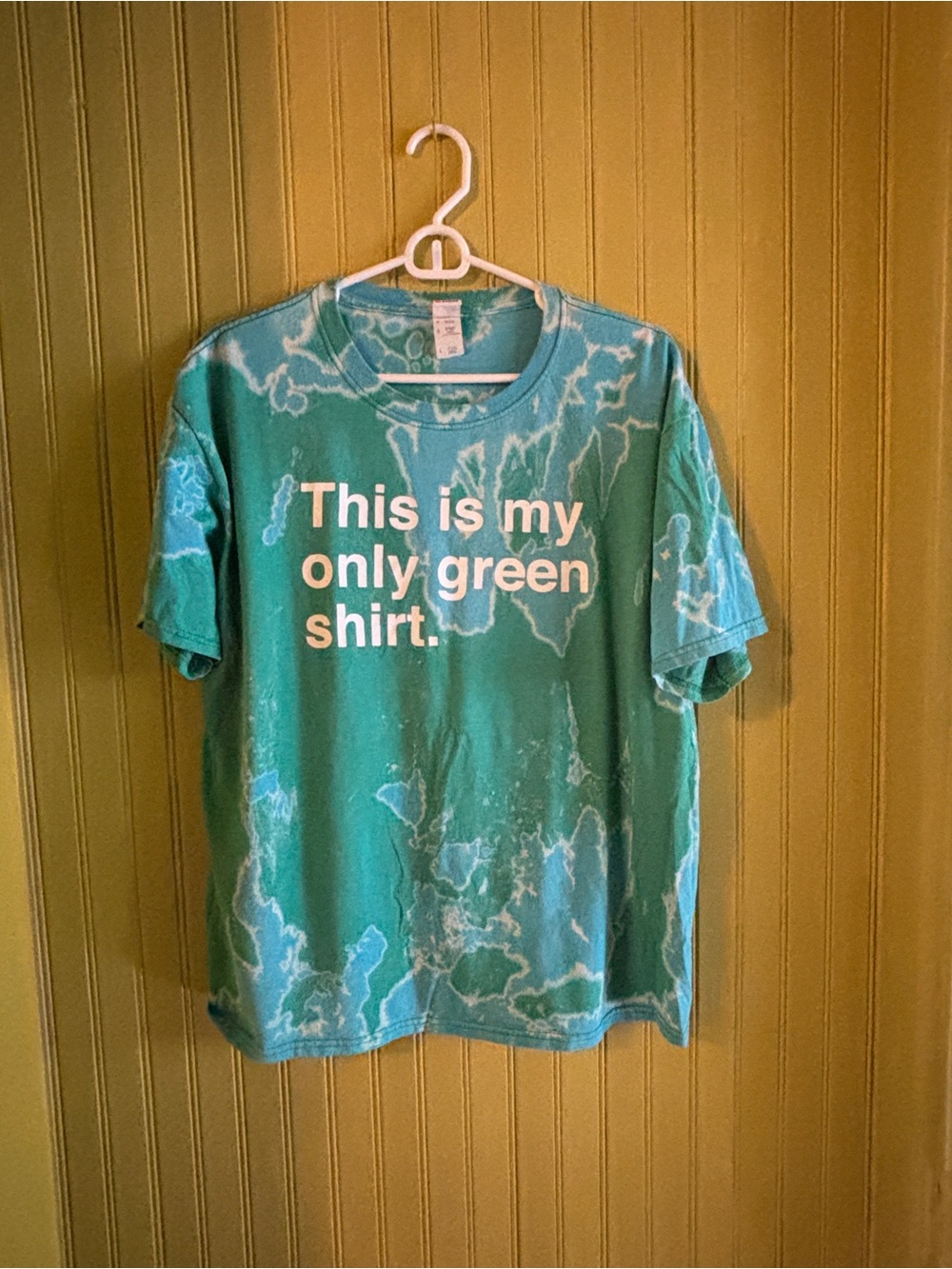 Custom bleach dye This Is My Only Green Shirt Graphic Tee - Green